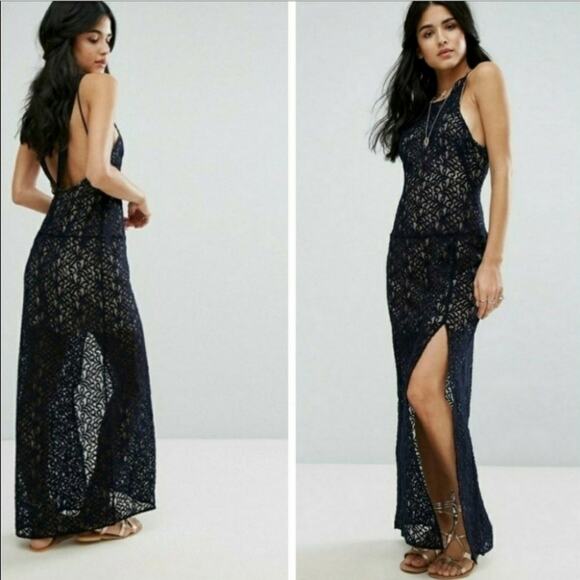 NWT Free People Lace Column Formal Size 4 Dress - Picture 8 of 9